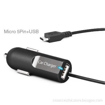 USB Car Charger Adapter with Micro USB Cable